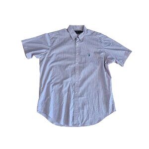 Polo Ralph Lauren Shirt Mens XL Pink Green Plaid Short Sleeve Pony Classic Fit